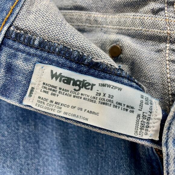 Vintage 90s Wranglers Jeans Raw Hem Faded Distressed Denim Straight Leg 30x31 - Picture 8 of 9